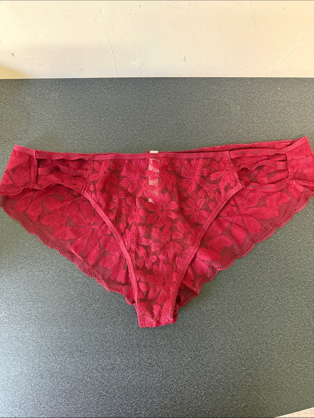 PINK Victoria's Secret Red Lace Hipster Panty